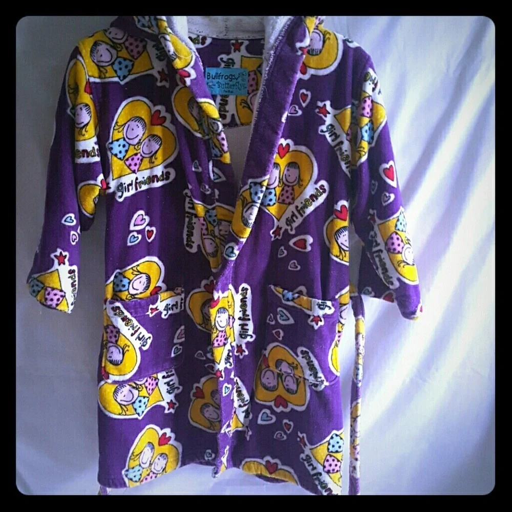 Bullfrogs Butterfly for kids Beach robe